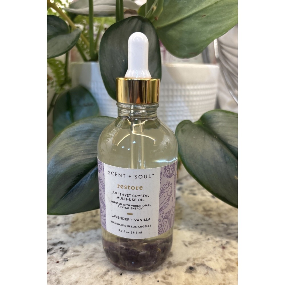 Scent + Soul RESTORE Amethyst Crystal Multi-use Oil vibrational crystal Energy